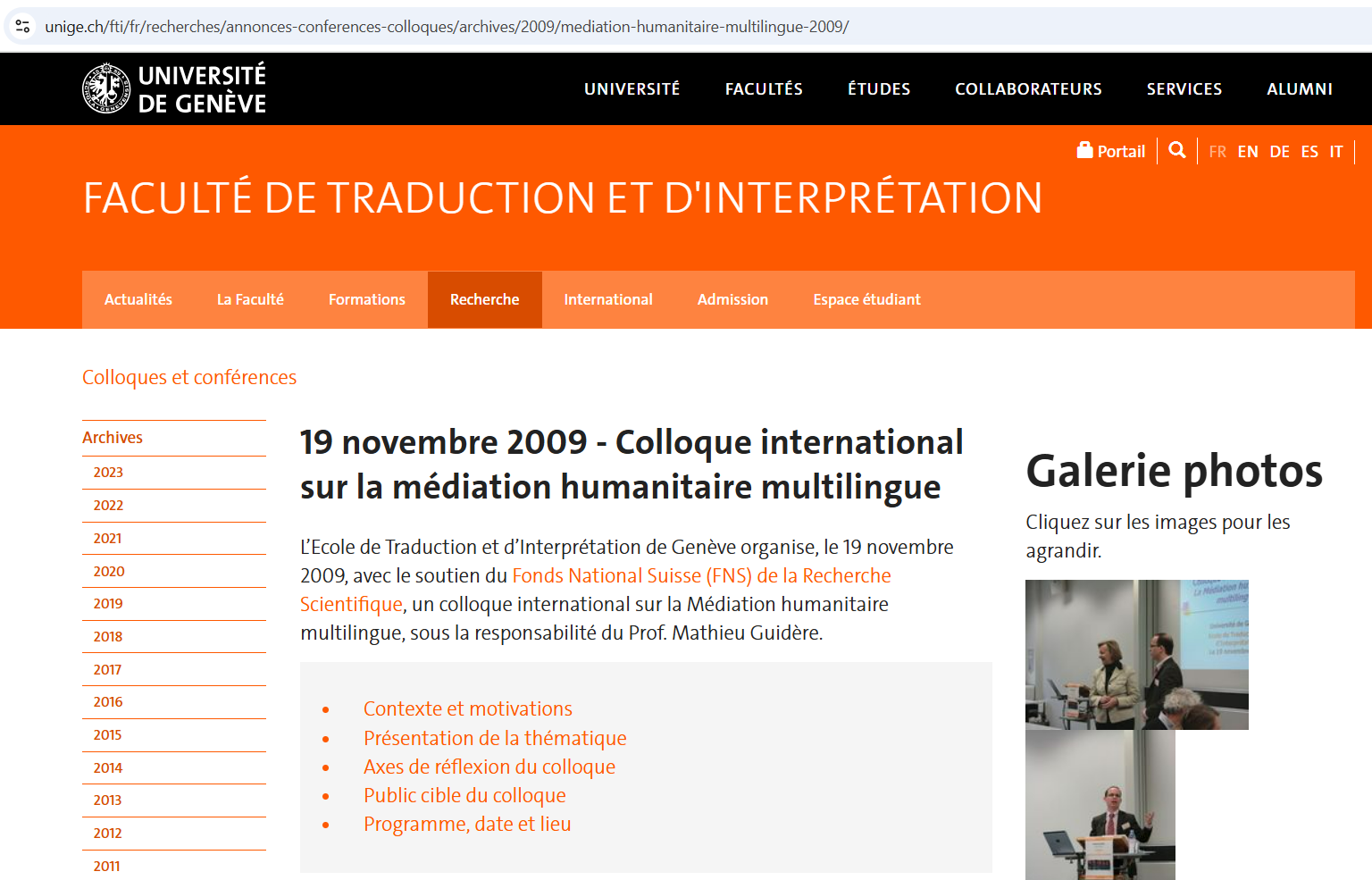 Colloque fondateur de MIM — photo 1